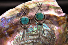 Load image into Gallery viewer, Silver Turquoise Fringe Earrings
